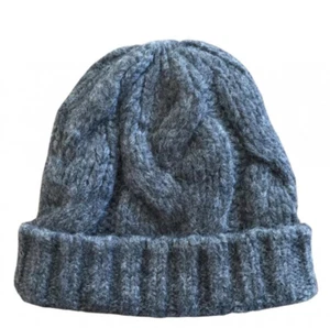 Ganni Brooks Grey Cable Knit Wool Hat - Picture 1 of 3