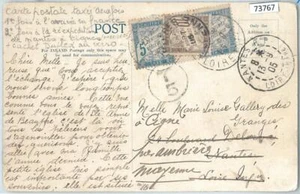 73767 - CANADA - POSTAL HISTORY - POSTCARD taxed on arrival in FRANCE 1905 - Picture 1 of 1