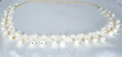Handmade White Pearl Belt Skinny Wedding Dress Belt Bridesmaid Belt Dress USA - Image 1 of 4