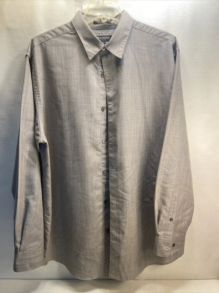 Brandini Men's L Striped Shirt Long Sleeve Button Front French Cuff - Image 1 of 3