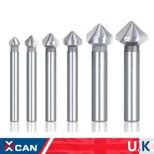 6pcs HSS Chamfering Tool Bit 3 Flute 90 Degree Countersink Drill Bit for Metal - Picture 1 of 9