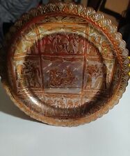 Vintage Silver Copper Brass Tone Etched Egyptian Scene Plate.