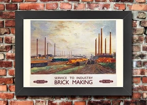TX335 Vintage Ziegelindustrie British Railway gerahmtes Reiseposter A3/A4 - Bild 1 von 1