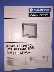 VINTAGE SANYO KENNER AVM271/M272 TV BEDIENUNGSANLEITUNG - Bild 1 von 9