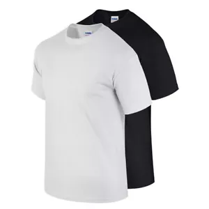 2 Pack Gildan Men's Heavy Cotton Short Sleeve Crew Neck Classic Fit T-Shirt - Picture 1 of 34