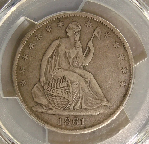 1861-O Seated Liberty Silver Half Dollar ~ Confederate CSA Issue ~ PCGS VF30 Cover