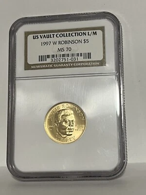 1997-W Robinson $5 Gold Commemorative NGC MS70 - Image 1 of 2