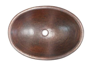Fregadero de baño de cobre ovalado de 19" bellamente resaltado en Sedona cepillada - Imagen 1 de 3