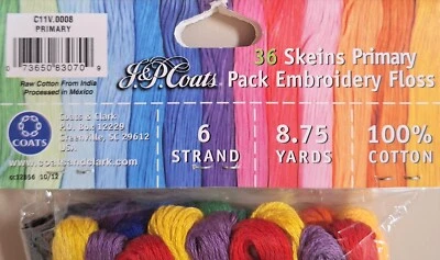 J & P Coats Cotton Embroidery Thread Lot of 36-ORANGE/PINK/LAVENDER/MAROON-USA - Image 1 of 3