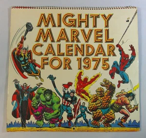 MIGHTY MARVEL CALENDAR FOR 1975 - JOHN ROMITA, BARRY SMITH, MIKE PLOOG - Picture 1 of 8