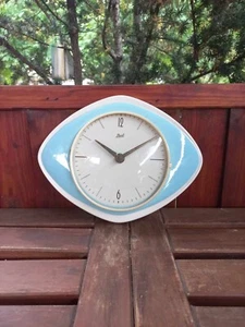 Peel Vintage German porcelain electric Space Age wall clock - Picture 1 of 6
