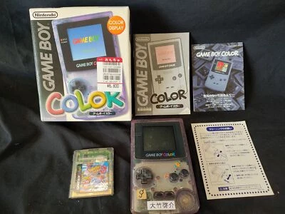 Nintendo Gameboy Color Clear Console, w/Manual, box, game set, working-g1129-1 - Image 1 of 4