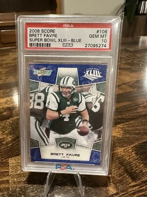 Brett Favre 2008 Score Blue Super Bowl XLIII #106 PSA 10 JETS HOF - Image 1 of 2