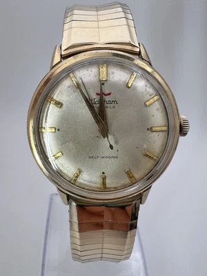 Vintage MEN'S WALTHAM HGE TOP KARAT CLAD GOLD WATCH 10k Gold Filled Band Classy - Image 1 of 4