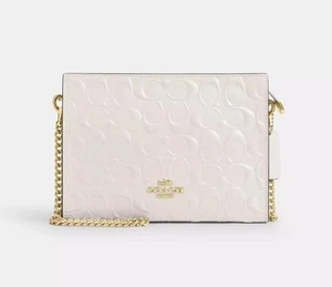 Bandolera Coach delgada nueva con etiquetas en cuero exclusivo CT869 dorado/tiza embalaje original - Imagen 1 de 8