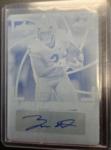 2022 Zamir White Leaf Flash Football Cyan Plate 1/1 FP-ZW1 - Bild 1 von 2