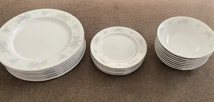 Vtg 20pc China Garden Prestige Platinum Trim Dinner Plates/Dessert Plates/Bowls - Picture 1 of 5