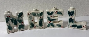 Mini Candelabro Navidad Vintage Cerámica NOEL Letras Kitsch Retro Japón - Imagen 1 de 19