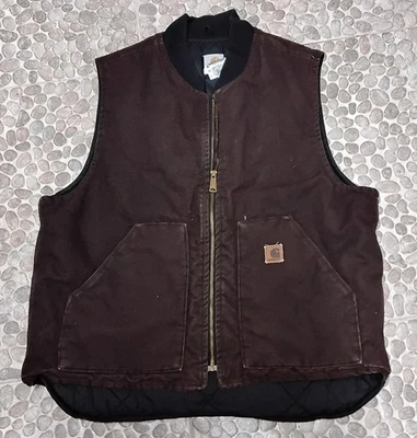 Vintage Carhartt Vest Mens XL Regul Brown V02 DKB Duck Canvas Quilt Workwear USA - Image 1 of 4