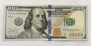 100 Dollar Bill *star note* Series 2017A RARE Great Condition.  PK01550582* - Picture 1 of 2