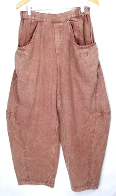 Free People Women's Cotton Jogger Pants Drop Crotch Kangaroo Pockets Boho Size M - Image 1 of 4