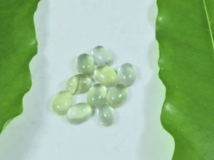 5X7MM Natural Prehnite Oval Cabochon Loose Gemstone 10 Pcs Lot Q474 - Picture 1 of 9