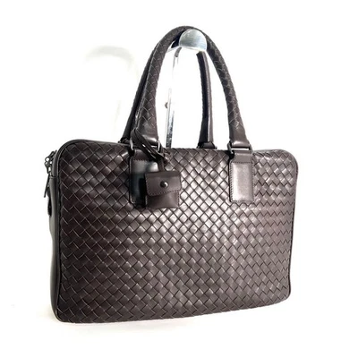 Bolso de Negocios Bottega Veneta Intrecciato Cuero Marrón Usado Foto 1 de 4