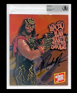 FOTO 8X10 FIRMADA POR WWE MACHO MAN ENCAPSULADA POR BECKETT CON CERTIFICADO DE AUTENTICIDAD BAJO MUY RARA - Imagen 1 de 4