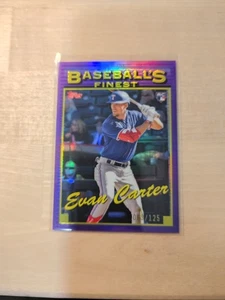 Evan Carter 2024 Topps Finest 93-21 1993 Purple Refractors /125 RC Rangers - Picture 1 of 4