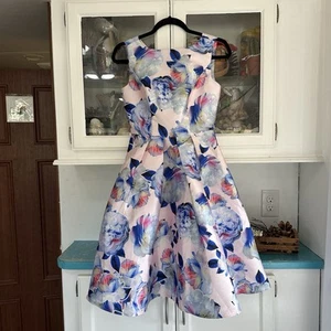 CHI CHI LONDON Floral Fit & Flare Cocktail Dress UK Size 6 US S (2-4) Sleeveless - Picture 1 of 12