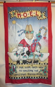 Vintage Daisy Kingdom Christmas Door Hanging Fabric Panel Nina Misprint - Picture 1 of 4