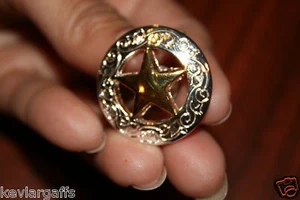 Estrella dorada en círculo Concho-1.1/4" - Imagen 1 de 2