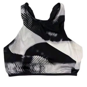 UNDER ARMOUR UA Black Gray High Neck Bra Medium Support Padded Women's Medium M - Picture 1 of 3