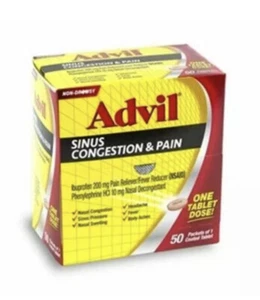 Advil Sinus Congestion & Pain Non-Drowsy Coated Tablets 200 mg Exp 10/25 - Picture 1 of 3