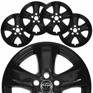 4 fit Toyota RAV4 XLE 2019-2024 Black 17" Wheel Skins Hub Caps Rim Skin Covers - Picture 1 of 9