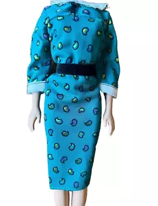 1981 Mattel Barbie Fashion Collectibles #3679 Aqua Blue Dress Paisley No Doll - Picture 1 of 3