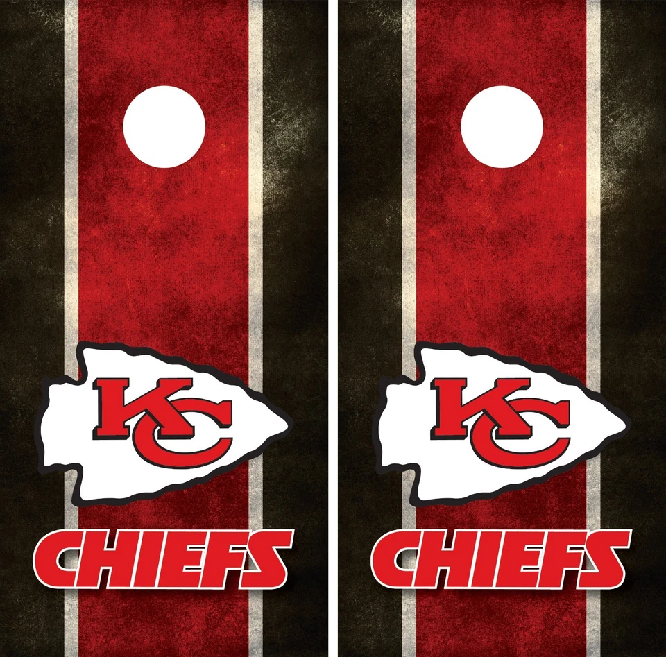 MILLER GRAPHICS Kansas City Chiefs Cornhole Board Decal Wrap Wraps