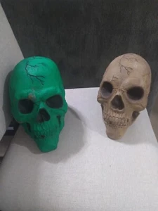 2) Spirit Halloween Easter Unlimited Vintage Latex Glow In The Dark Skulls - Picture 1 of 7