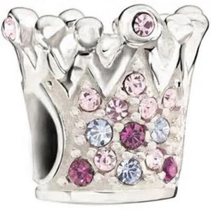 Chamilia CRYSTALS CROWN w/PURPLE Swarovski & Sterling Charm Bead 2083-0397 $65 - Picture 1 of 8