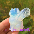 2" Opalite wings cat Carved Quartz Crystal Skull energy Reiki Heal Gift 1PC