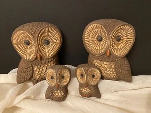 Vintage Owl Bird Family Lot (4) Wall Decor Craft Kitschy MCM 70s Groovy ✌🏻 - Picture 1 of 11