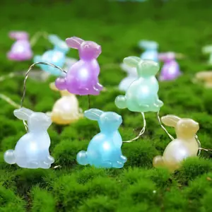 Easter Decoration Bunny LED String Lights Battery Operated with Remote 10 Ft 40 - Picture 1 of 12