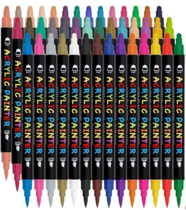 Tesquio Acrylstifte für Steine, Glas, Papier Keramik Wasserfest 42 Farben - Bild 1 von 2