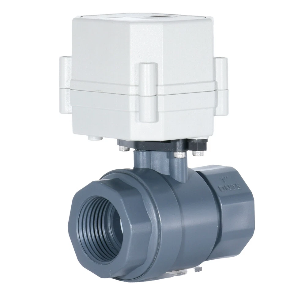 1 1/4 Inch DN32 PVC Two Way Motorized Ball Valve,AC/DC9-24V Electric Valve - Image 1 of 4