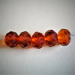 5 Genuine Baltic Amber Faceted 8mm Chubby Rondell beads - Picture 1 of 2