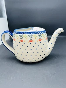 Boleslawiec Polish Handmade Pottery Ceramika Wiza Watering Can Pitcher - Picture 1 of 10