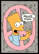 1990 Topps The Simpsons Sticker 3 Bart Simpson Peace, Man