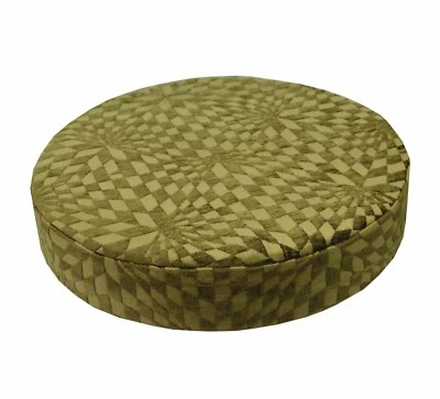 wg04r Olive Lime Geometric Check 3D Round Box Shape Sofa Seat Cushion COVER*Size - Image 1 of 4