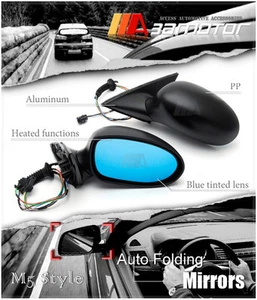 M5 Style Auto Folding Electric Heating Side Mirror Set fits BMW E39 5-Series LHD - Picture 1 of 6