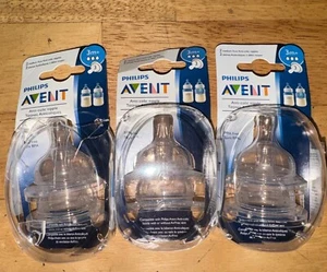 3 x Philips Avent Medium Flow Anti-Colic Nippel 3M+ (6 Nippel Ttl) Box beschädigt - Bild 1 von 3